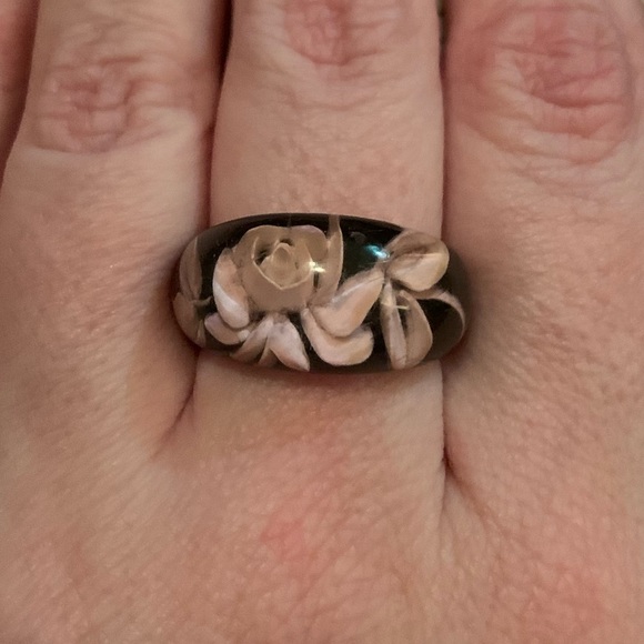 Lane Bryant Rose Ring Brown and Pink - Picture 1 of 3